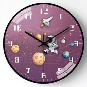 Kids Room Astronaut Space Wall Clock-Wall Clocks