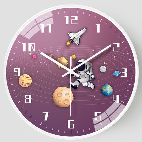 Kids Room Astronaut Space Wall Clock-Wall Clocks