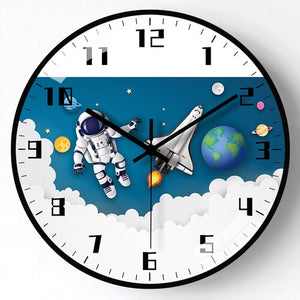 Kids Room Astronaut Space Wall Clock-Wall Clocks
