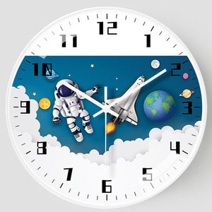 Kids Room Astronaut Space Wall Clock-Wall Clocks
