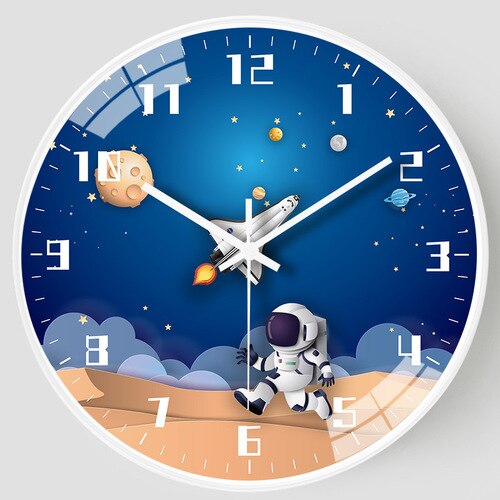 Kids Room Astronaut Space Wall Clock-Wall Clocks