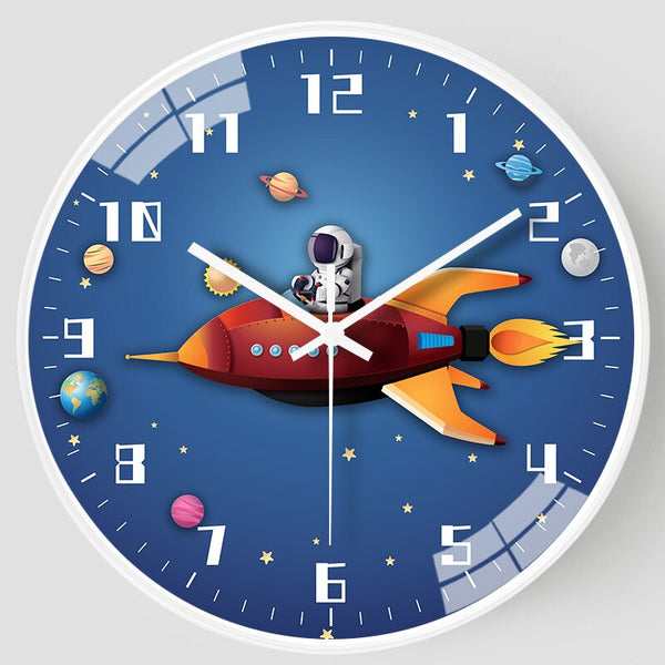 Kids Room Astronaut Space Wall Clock-Wall Clocks