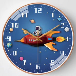 Kids Room Astronaut Space Wall Clock-Wall Clocks
