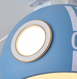 Kids Room Helicopter Ceiling Fan with Light - Art Deco Style-Kids Room Nursery Lighting