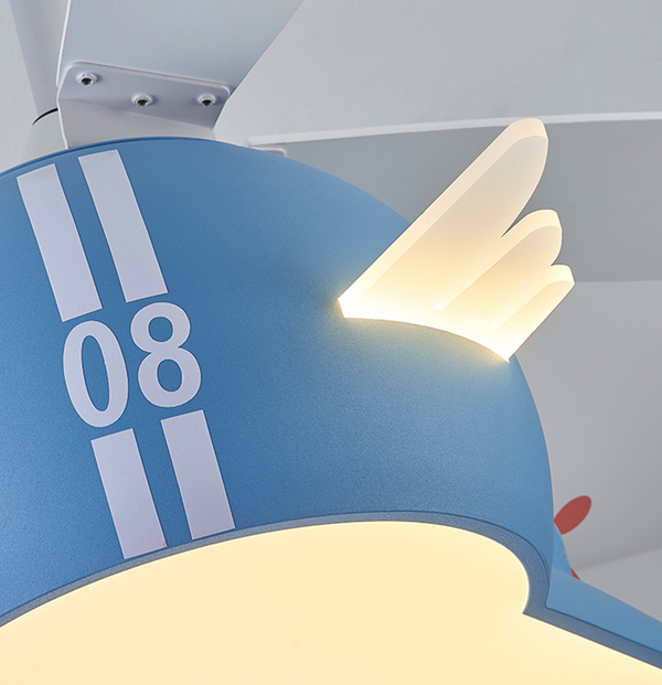 Kids Room Helicopter Ceiling Fan with Light - Art Deco Style-Kids Room Nursery Lighting