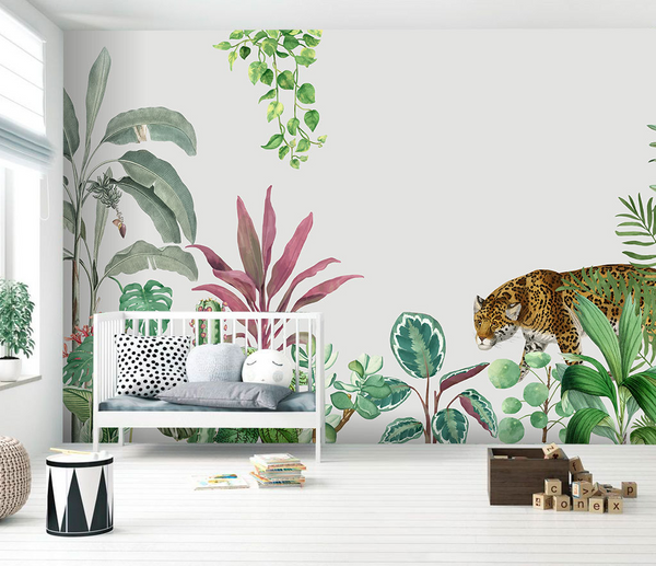 Kids Room Jungle Scene Wallpaper Murals-Kids Room Wallpaper