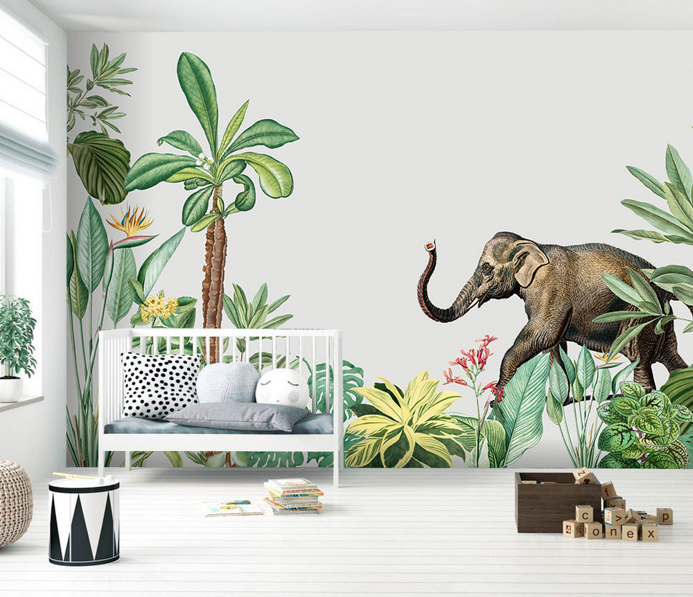 Kids Room Jungle Theme Wallpaper Murals-Kids Room Wallpaper