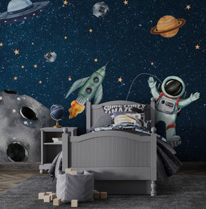 Kids Room Wallpaper Mural - Astronaut Adventure-Kids Room Wallpaper