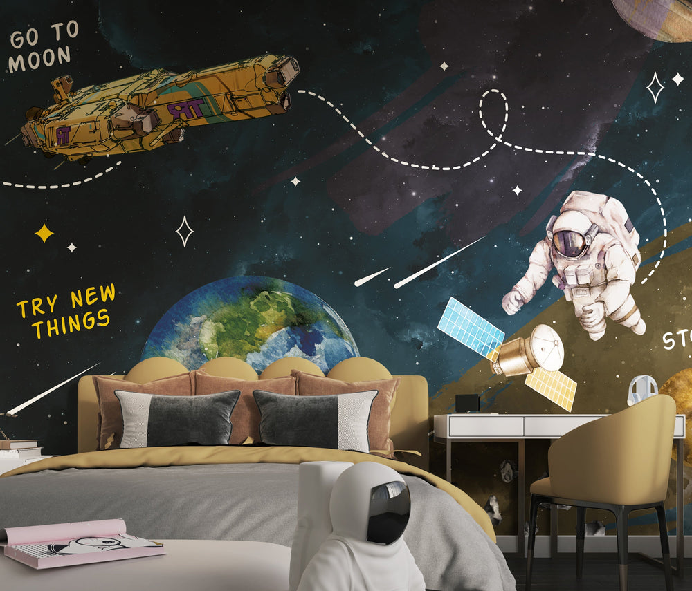 Kids Room Wallpaper Mural for the Ultimate Go to Moon Theme-Kids Room Wallpaper