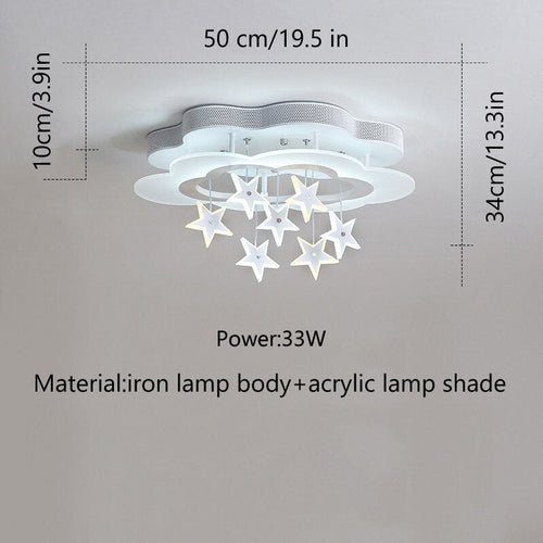 Kids Stars Clouds Ceiling Light | Kids Room Decor Lights-Kids Room Nursery Lighting