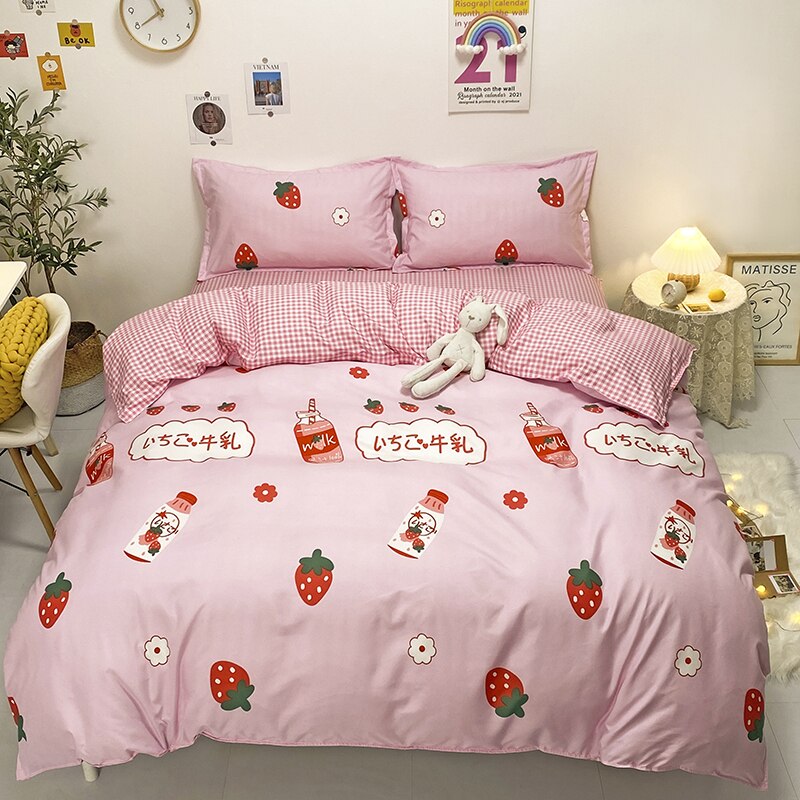Kids: Strawberry Bedding Set - Adorable and Vibrant Designs-Bedding Set Kids