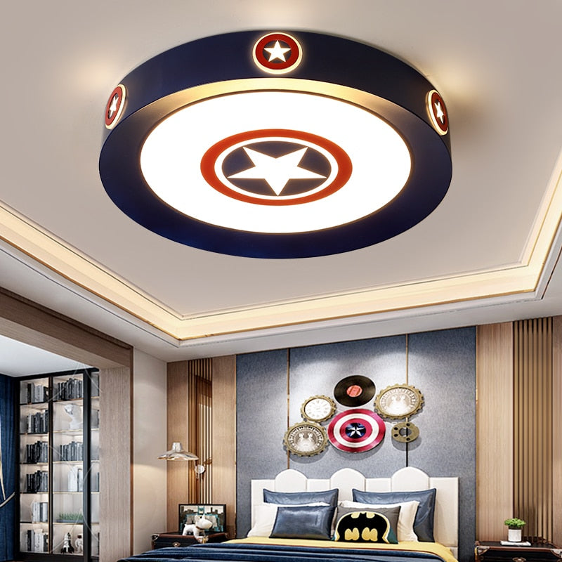 Kids Superman / Captain America Ceiling Light | Kids Room Decor Lights-Kids Room Nursery Lighting