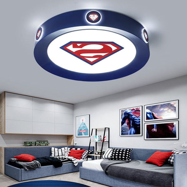 Kids Superman / Captain America Ceiling Light | Kids Room Decor Lights-Kids Room Nursery Lighting