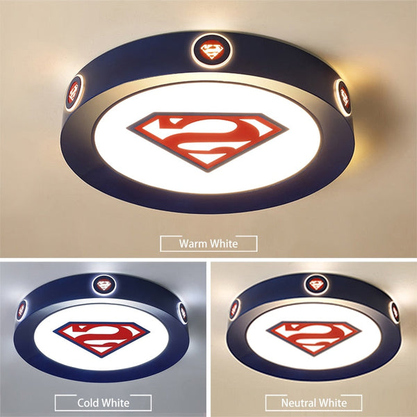 Kids Superman / Captain America Ceiling Light | Kids Room Decor Lights-Kids Room Nursery Lighting