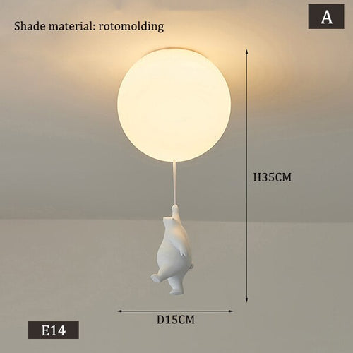 Kids Teddy Bears Holding Balloons Ceiling Light | Kids Room Decor Lights-Kids Room Nursery Lighting