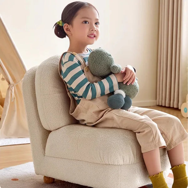Kids Teddy Velvet Sofa Chair – Soft Wooden One-Seater for Children’s Playroom-Kids Sofas