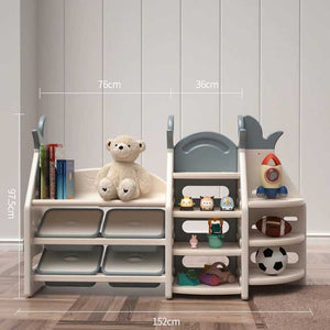 Kids Toy Storage: 3-in-1 Organiser & Bookshelf Corner Rack-Toys