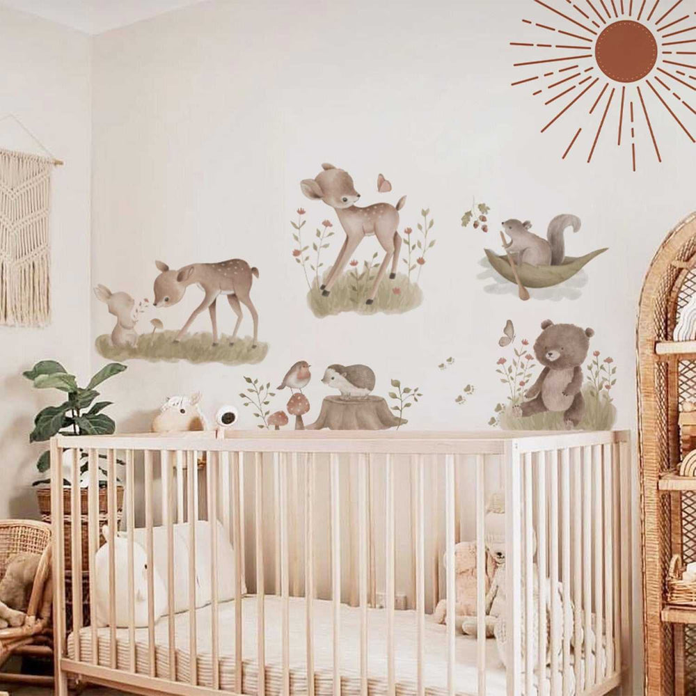 Kids Woodland Wall Decal - Adorable Animals Decal-