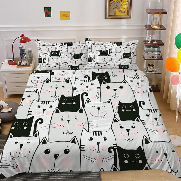 Kitty Bedding Set: Perfect Choice for Kids Room-Bedding Set Kids