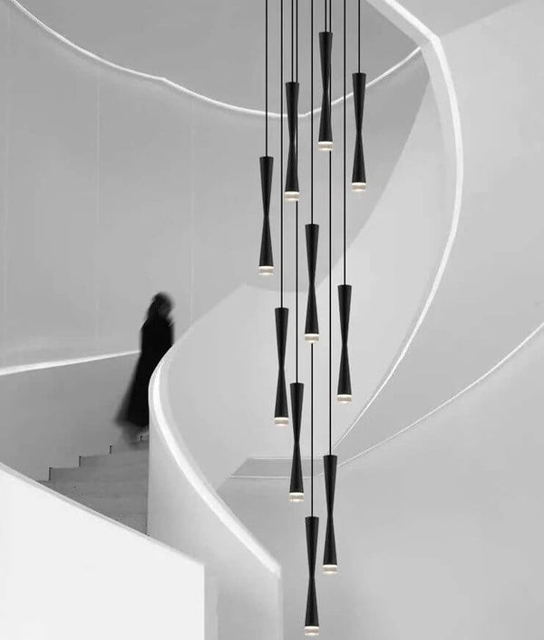 LED Attic Bend Tubes Chandelier Lighting-Staircase Chandelier