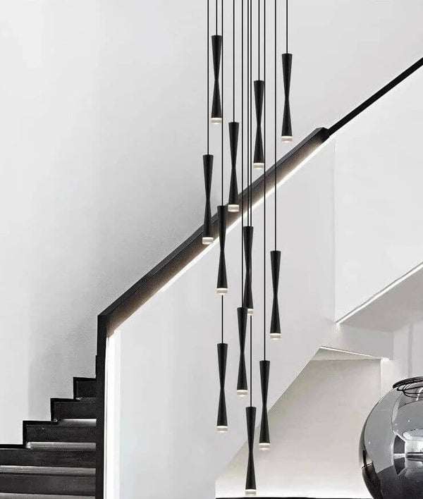 LED Attic Bend Tubes Chandelier Lighting-Staircase Chandelier