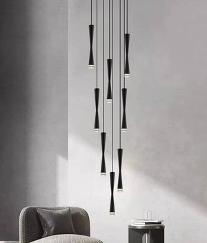 LED Attic Bend Tubes Chandelier Lighting-Staircase Chandelier