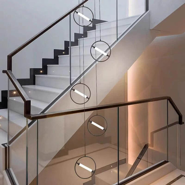 LED Bars Sphere Staircase Chandelier Lighting-Staircase Chandelier