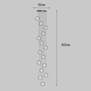 LED Bars Sphere Staircase Chandelier Lighting-Staircase Chandelier