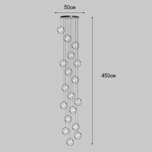 LED Bars Sphere Staircase Chandelier Lighting-Staircase Chandelier