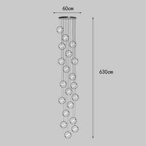 LED Bars Sphere Staircase Chandelier Lighting-Staircase Chandelier