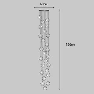 LED Bars Sphere Staircase Chandelier Lighting-Staircase Chandelier