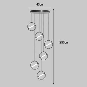 LED Bars Sphere Staircase Chandelier Lighting-Staircase Chandelier