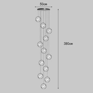 LED Bars Sphere Staircase Chandelier Lighting-Staircase Chandelier