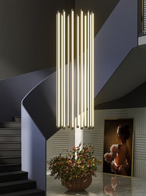 LED Bars Staircase Chandelier: Illuminate Your Space-Staircase Chandelier