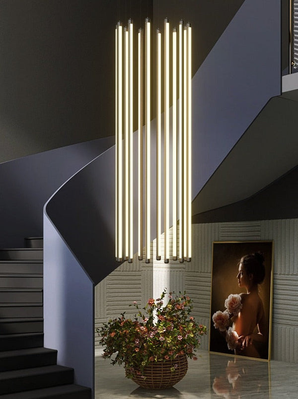 LED Bars Staircase Chandelier: Illuminate Your Space-Staircase Chandelier
