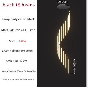 LED Bars Staircase Chandelier: Illuminate Your Space-Staircase Chandelier