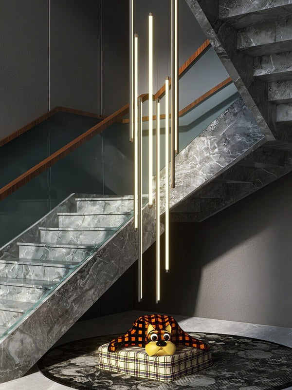 LED Bars Staircase Chandelier: Illuminate Your Space-Staircase Chandelier