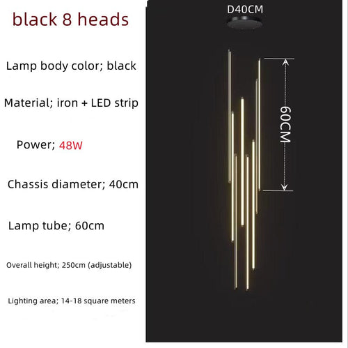 LED Bars Staircase Chandelier: Illuminate Your Space-Staircase Chandelier