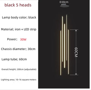 LED Bars Staircase Chandelier: Illuminate Your Space-Staircase Chandelier