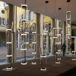 LED Glass Chandelier Lighting for Living Room Stair Hall-Chandeliers