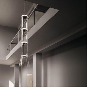 LED Glass Chandelier Lighting for Living Room Stair Hall-Chandeliers