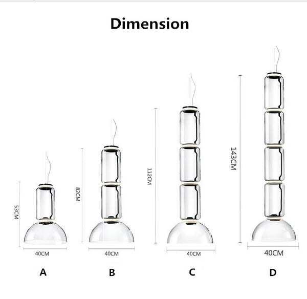 LED Glass Chandelier Lighting for Living Room Stair Hall-Chandeliers