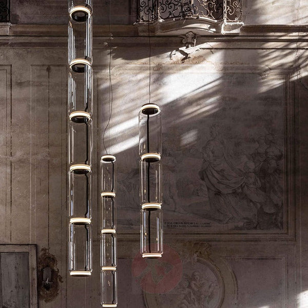 LED Glass Chandelier Lighting for Living Room Stair Hall-Chandeliers