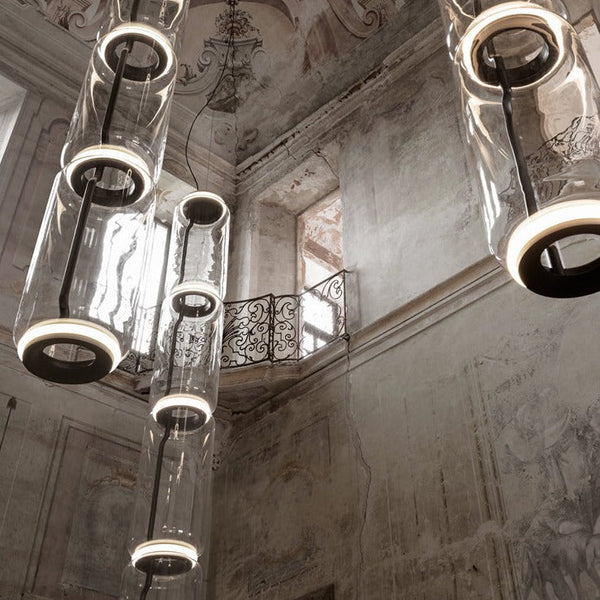 LED Glass Chandelier Lighting for Living Room Stair Hall-Chandeliers