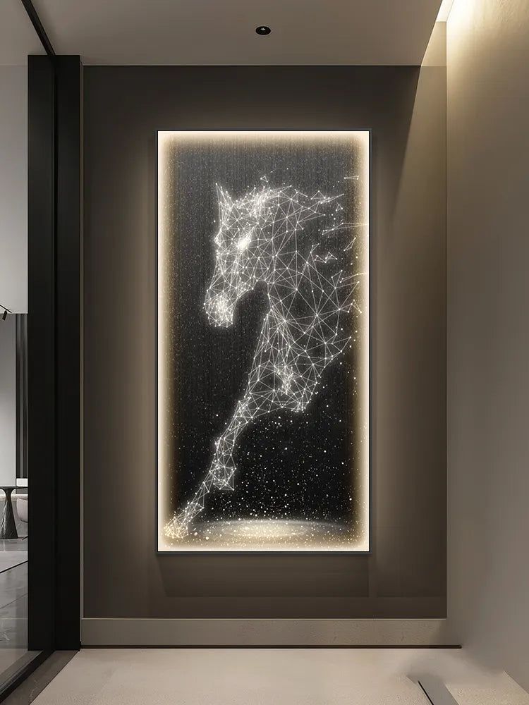 LED Horse Painting - Italian Abstract Decoration-LED Wall Art