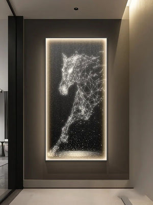 LED Horse Painting - Italian Abstract Decoration-LED Wall Art