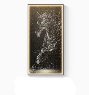LED Horse Painting - Italian Abstract Decoration-LED Wall Art