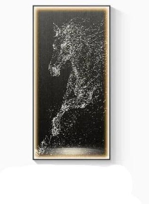 LED Horse Painting - Italian Abstract Decoration-LED Wall Art