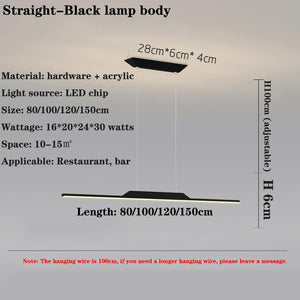 LED Long Chandelier for Dining Room, Kitchen-Kitchen Island