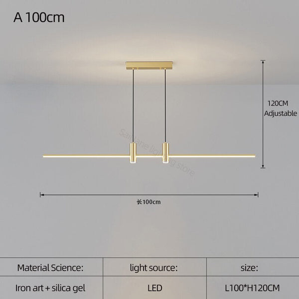 LED Strip Line Chandelier Light-Chandeliers